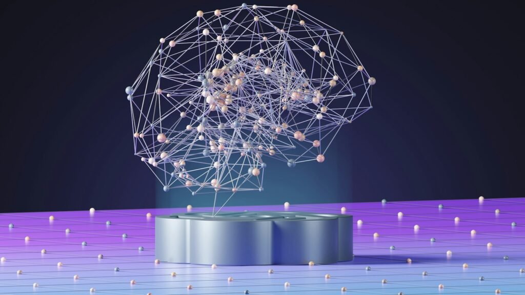 Consultor SEO en Asturias: posicionamiento web desde Oviedo 7 Imagen abstracta de una esfera de puntos y líneas que representa la inteligencia artificial